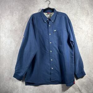 The North Face Shirt Mens‎ XL Navy Blue Button Down Long Sleeves Outdoor A412